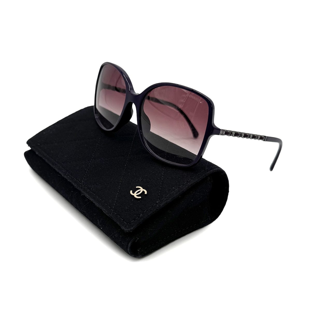 Luxury Promise Japan CHANEL SUNGLASSES COCOMARK CHAIN PURPLE EYEWEAR 90319117