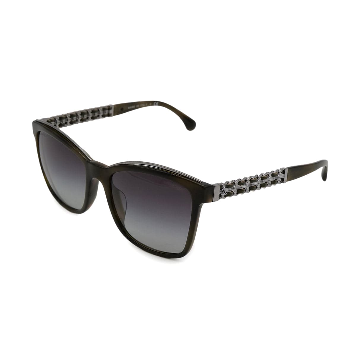 luxury promise japan CHANEL SUNGLASSES COCOMARK CHAIN TEARDROP GREEN SILVER EYEWEAR 90324128