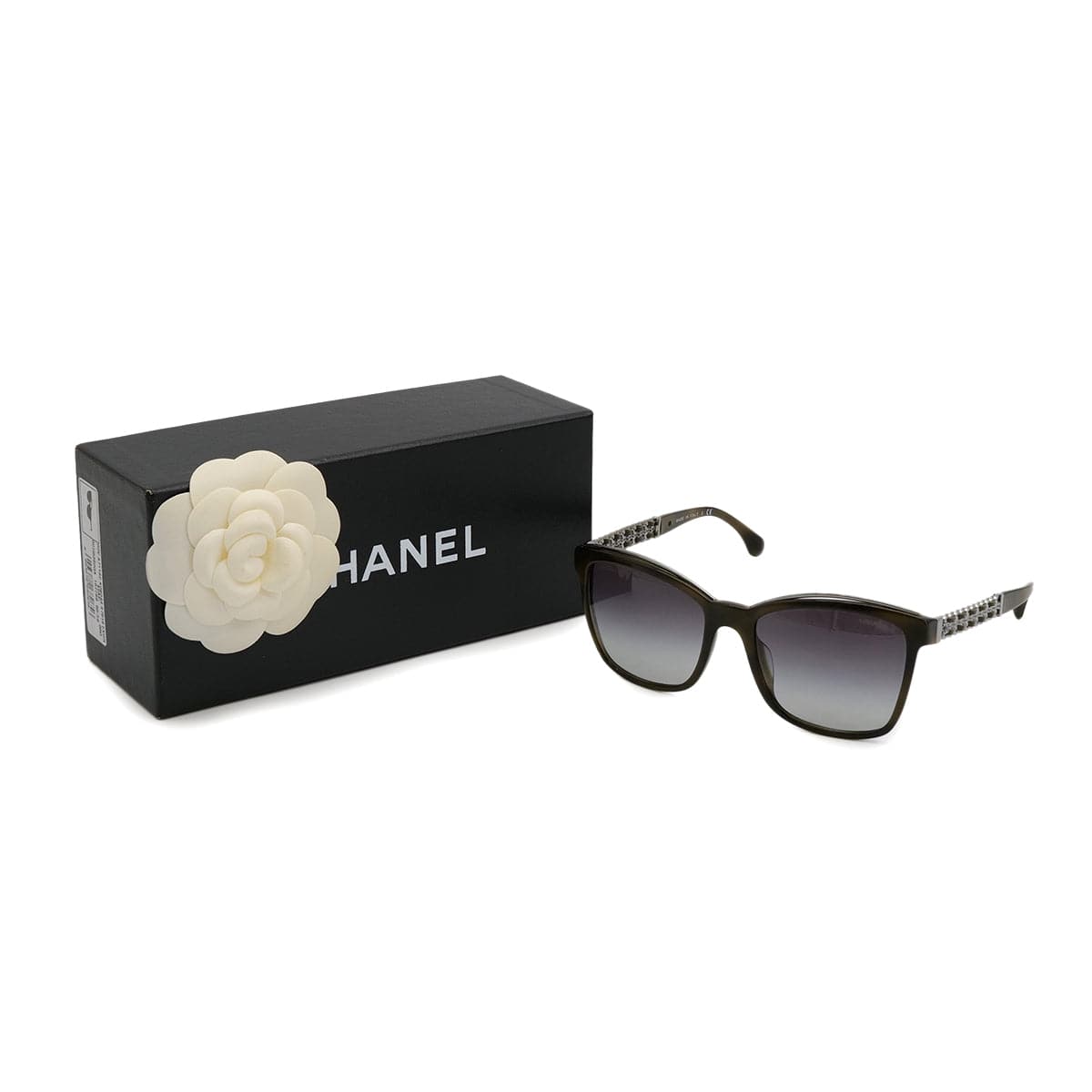 luxury promise japan CHANEL SUNGLASSES COCOMARK CHAIN TEARDROP GREEN SILVER EYEWEAR 90324128