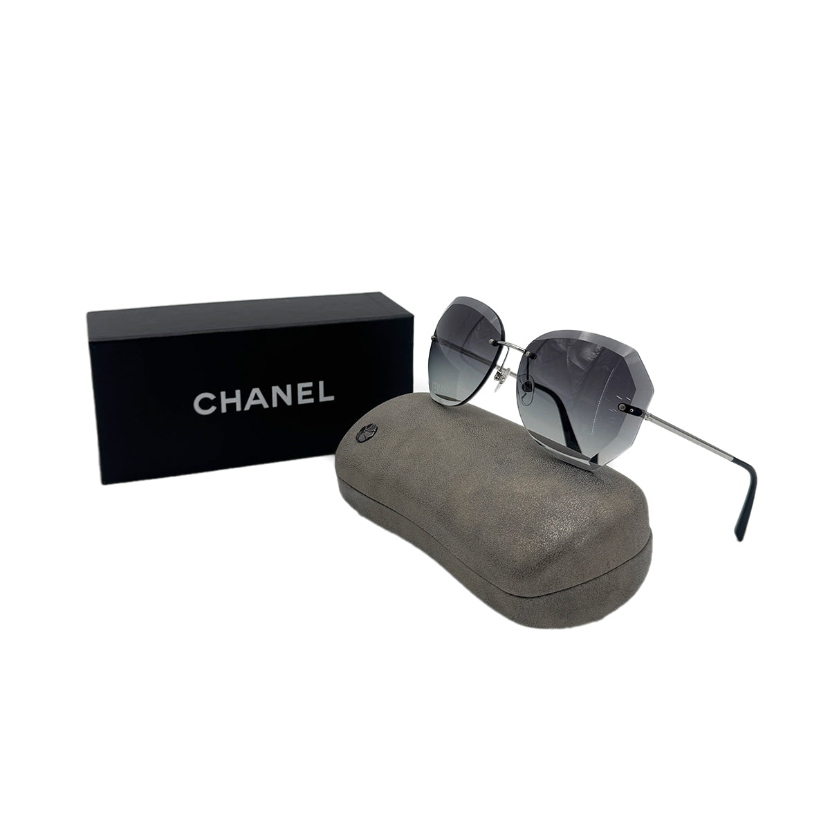 Luxury Promise Japan CHANEL SUNGLASSES COCOMARK GRAY SILVER BLACK EYEWEAR 90283600