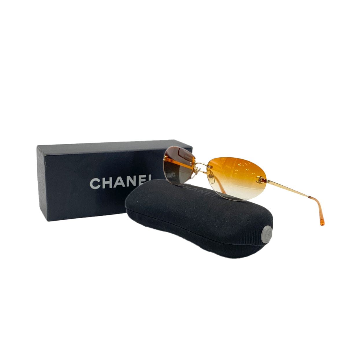 Luxury Promise Japan CHANEL SUNGLASSES COCOMARK ORANGE GOLD EYEWEAR 90296734