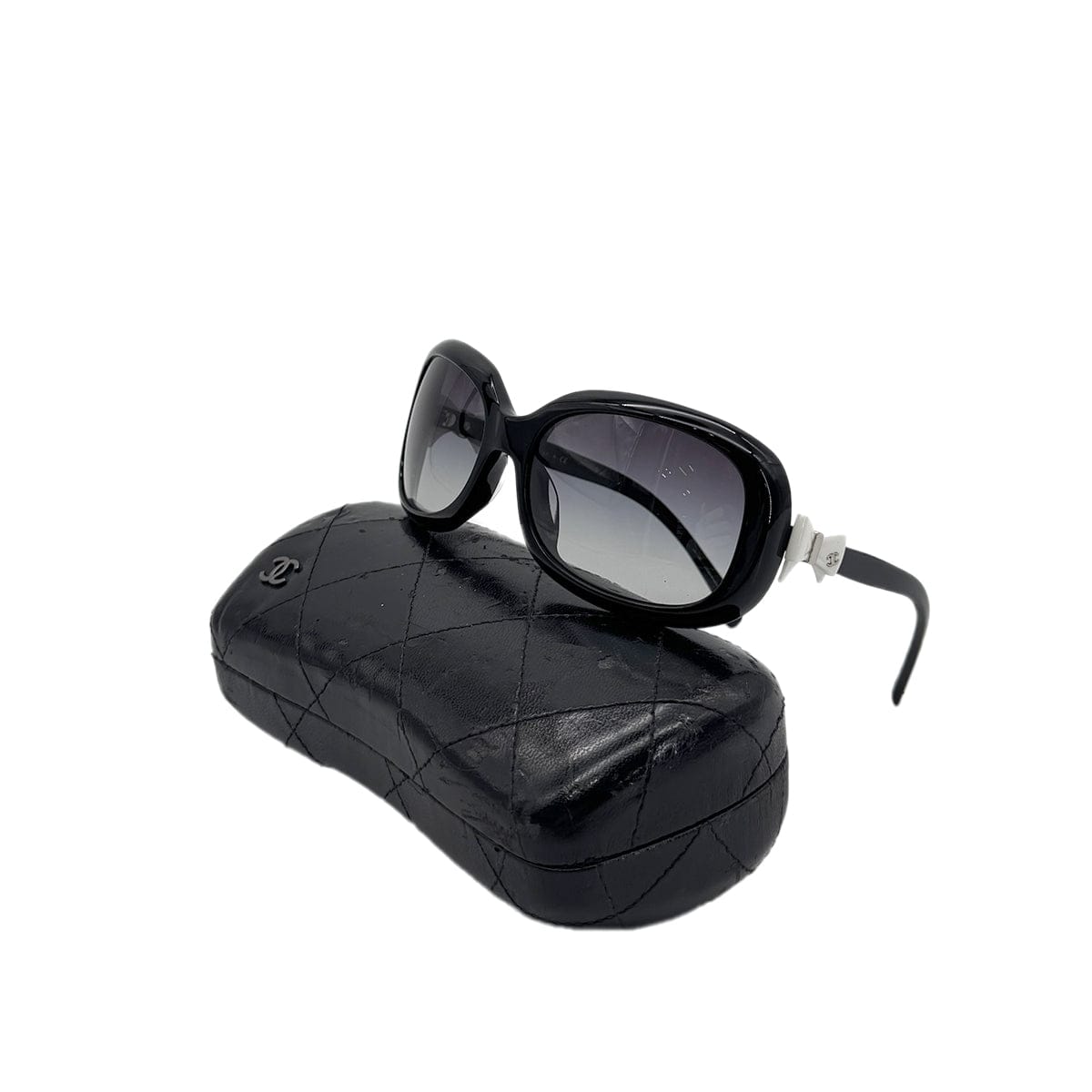 Luxury Promise Japan CHANEL SUNGLASSES COCOMARK RIBBON BLACK WHITE EYEWEAR 90296461