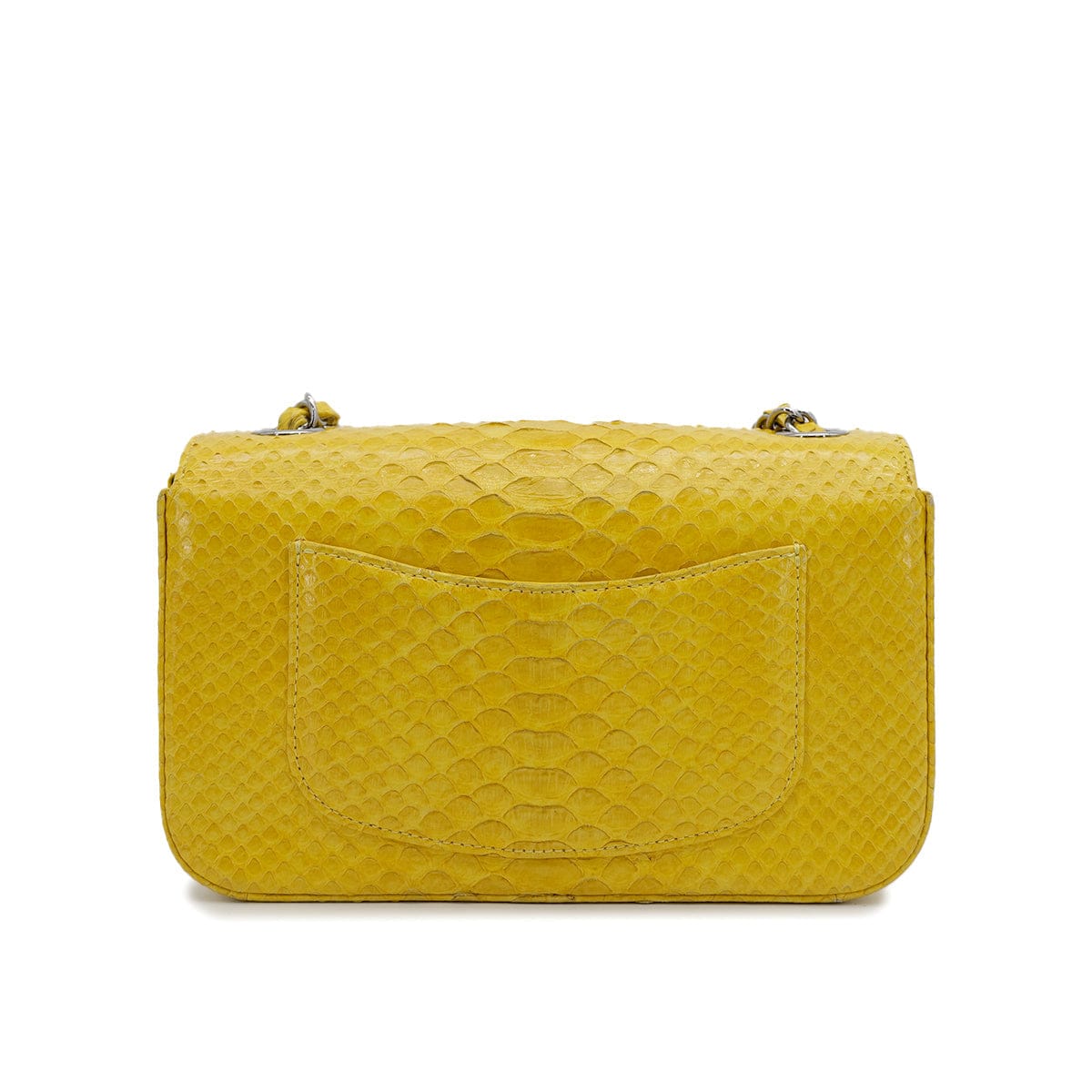 Luxury Promise Japan CHANEL TURN LOCK CHAIN SHOULDER BAG YELLOW PYTHON 90309173