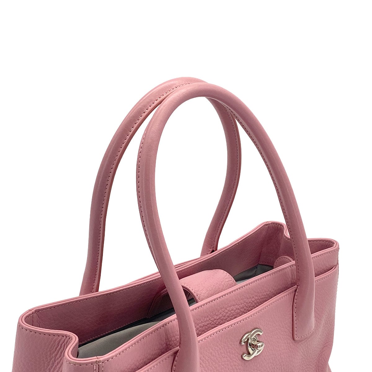 Luxury Promise Japan CHANEL TURN LOCK TOTE BAG PINK LEATHER SILVER HARDWARE 90324848