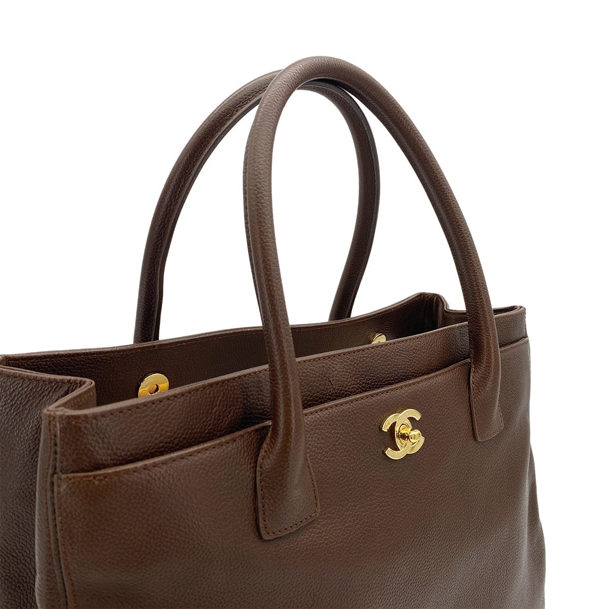 Luxury Promise Japan CHANEL VINAGE COCOMARK EXECUTIVE TOTE SHOULDER BAG BROWN CAVIAR SKIN 90310832