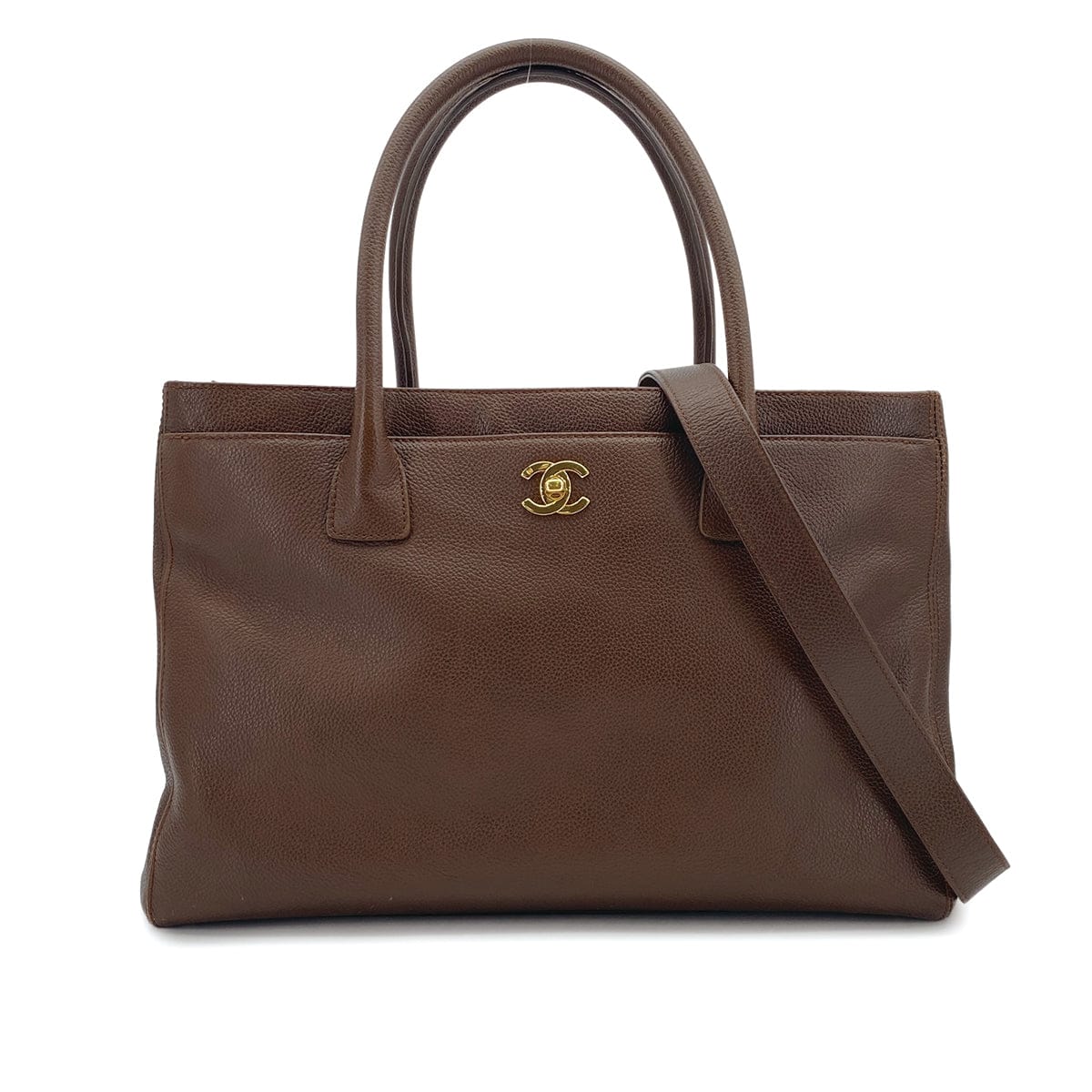 Luxury Promise Japan CHANEL VINAGE COCOMARK EXECUTIVE TOTE SHOULDER BAG BROWN CAVIAR SKIN 90310832
