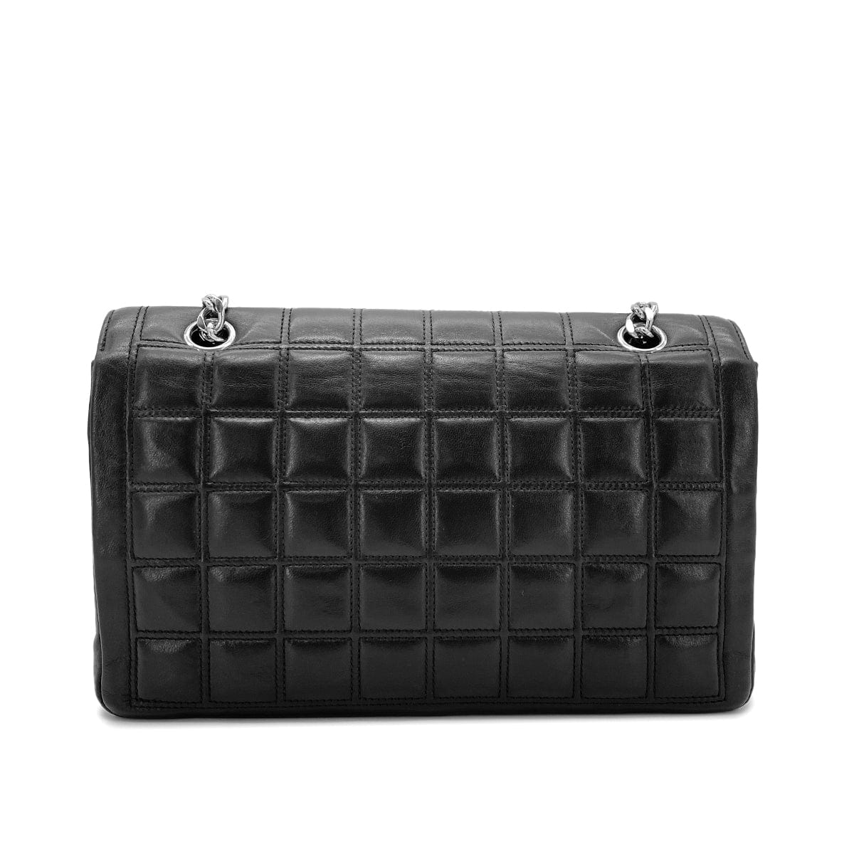 Luxury Promise Japan CHANEL VINTAGE 2.55 CHOCOLATE BAR RHINESTONE CHAIN SHOULDER BAG BLACK LAMB SKIN 90272503