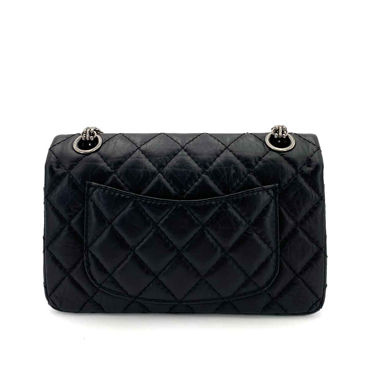Luxury Promise Japan CHANEL VINTAGE 2.55 LUCKY CHARM CHAIN SHOULDER BAG BLACK CALF SKIN SHW 90245051
