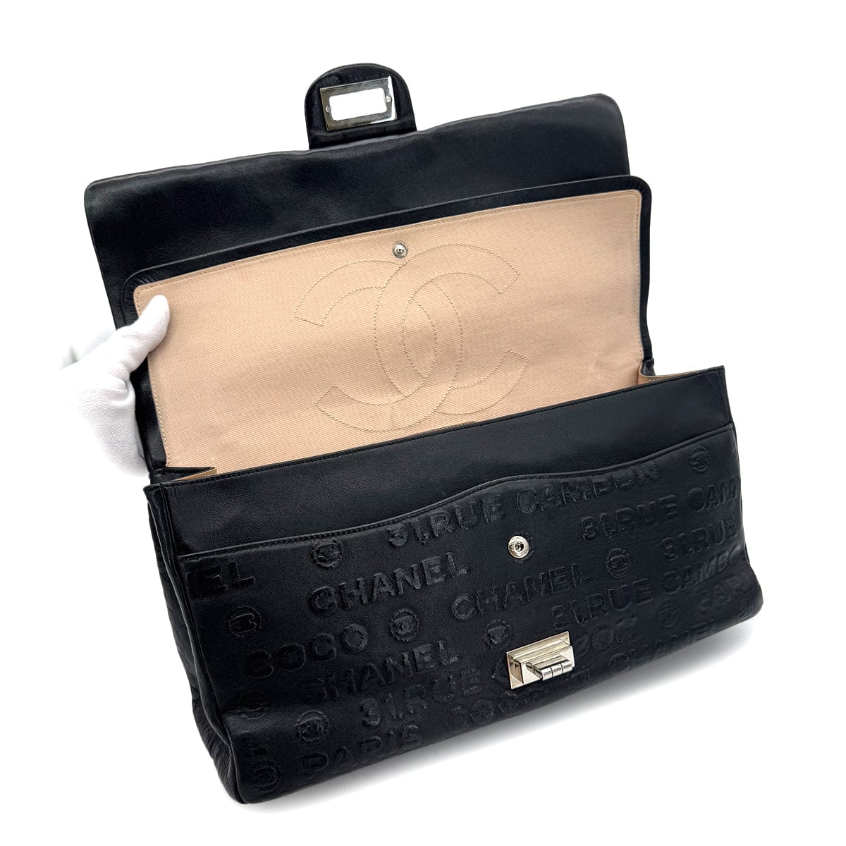 Luxury Promise Japan CHANEL VINTAGE 2.55 UNLIMITED CHAIN SHOULDER BAG BLACK CALF SKIN 90284896