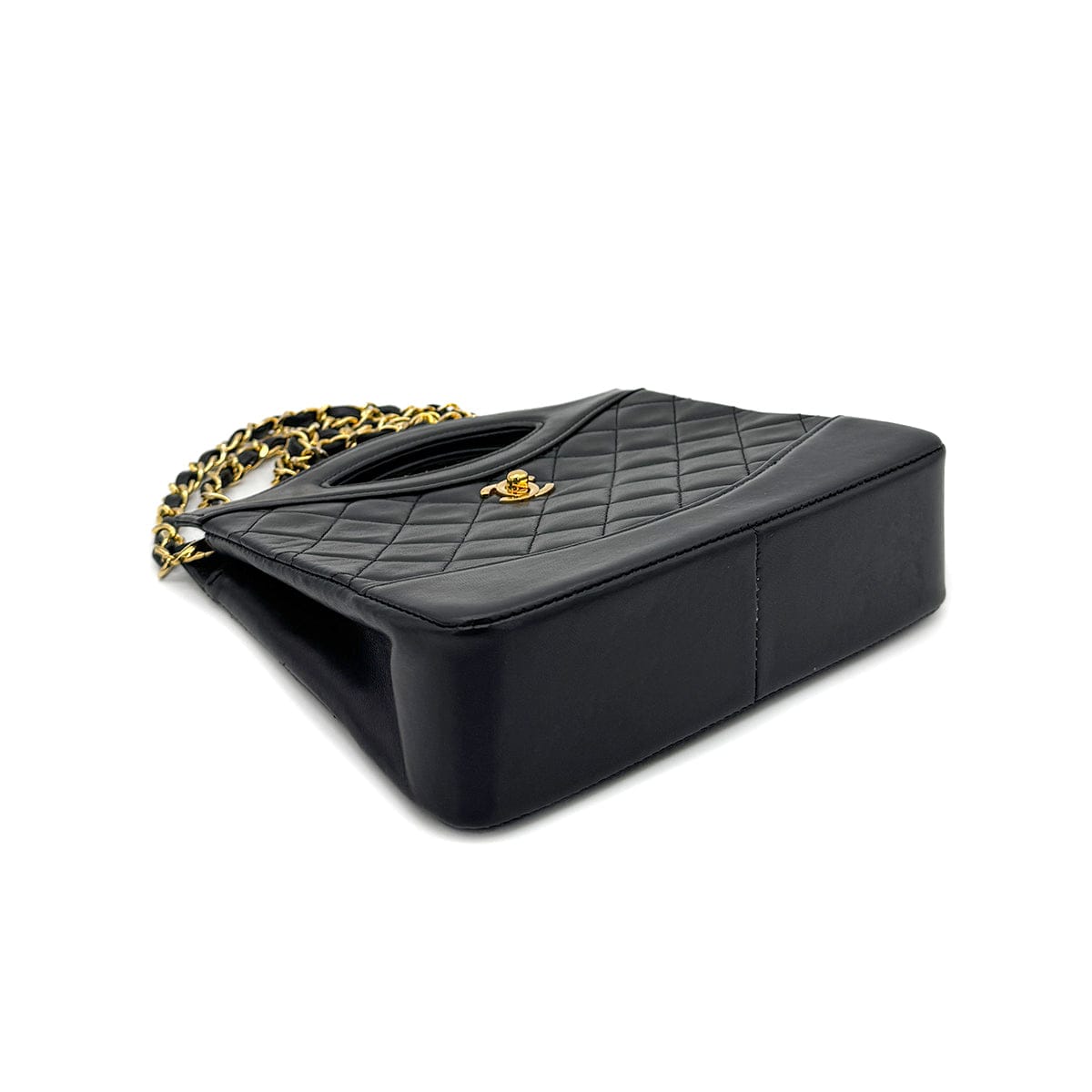 Luxury Promise Japan CHANEL VINTAGE 2WAY HAND CHAIN SHOULDER BAG BLACK LAMB SKIN 90269080