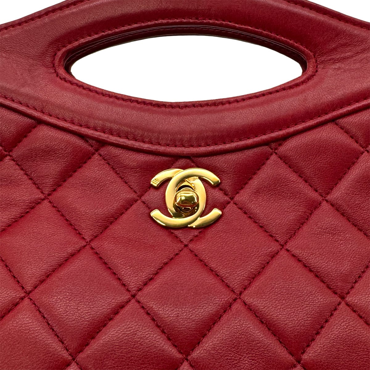 Luxury Promise Japan CHANEL VINTAGE 2WAY HAND CHAIN SHOULDER BAG RED LAMB SKIN 90285147