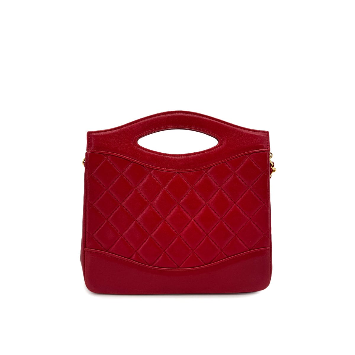 Luxury Promise Japan CHANEL VINTAGE 2WAY HAND CHAIN SHOULDER BAG RED LAMB SKIN 90285147