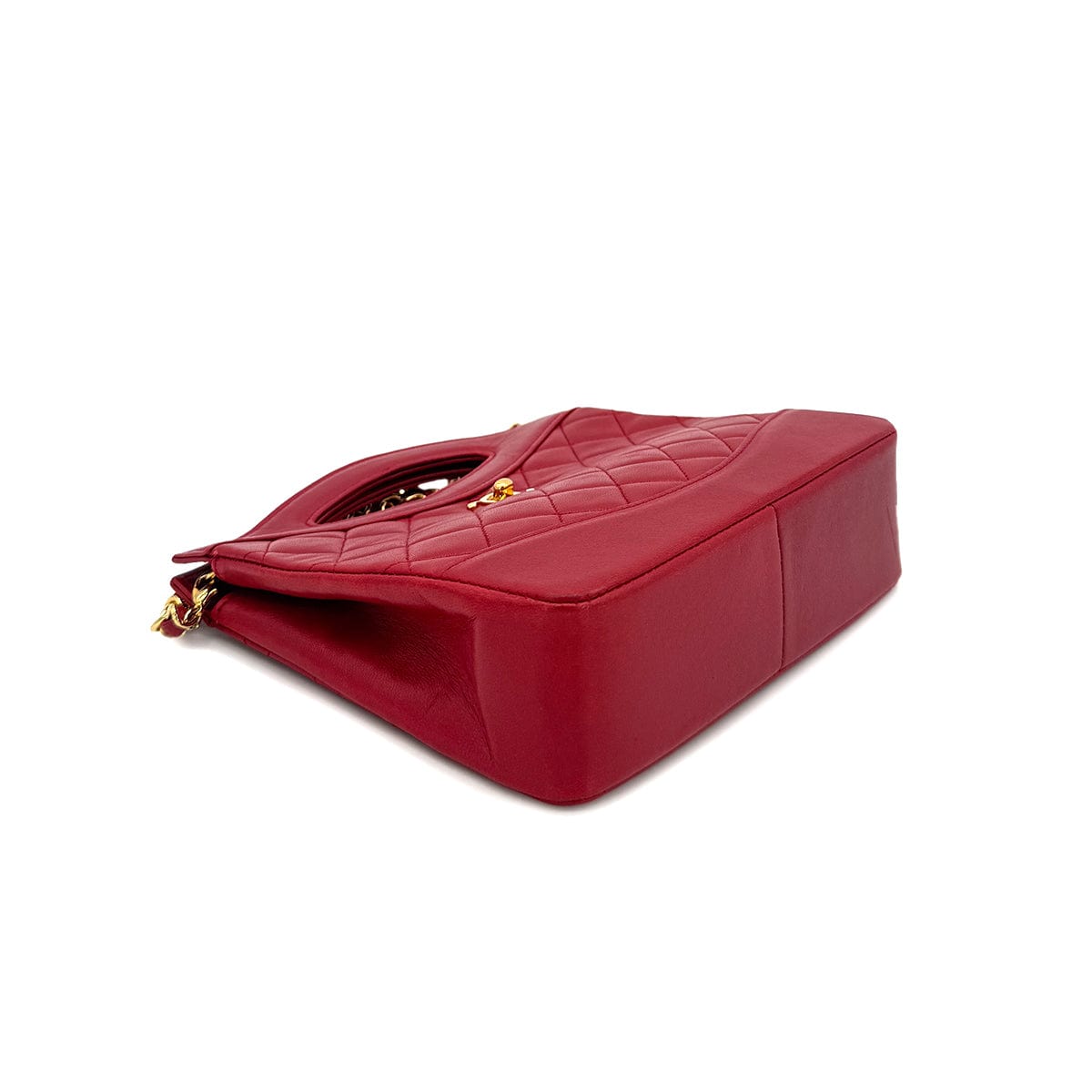 Luxury Promise Japan CHANEL VINTAGE 2WAY HAND CHAIN SHOULDER BAG RED LAMB SKIN 90285147