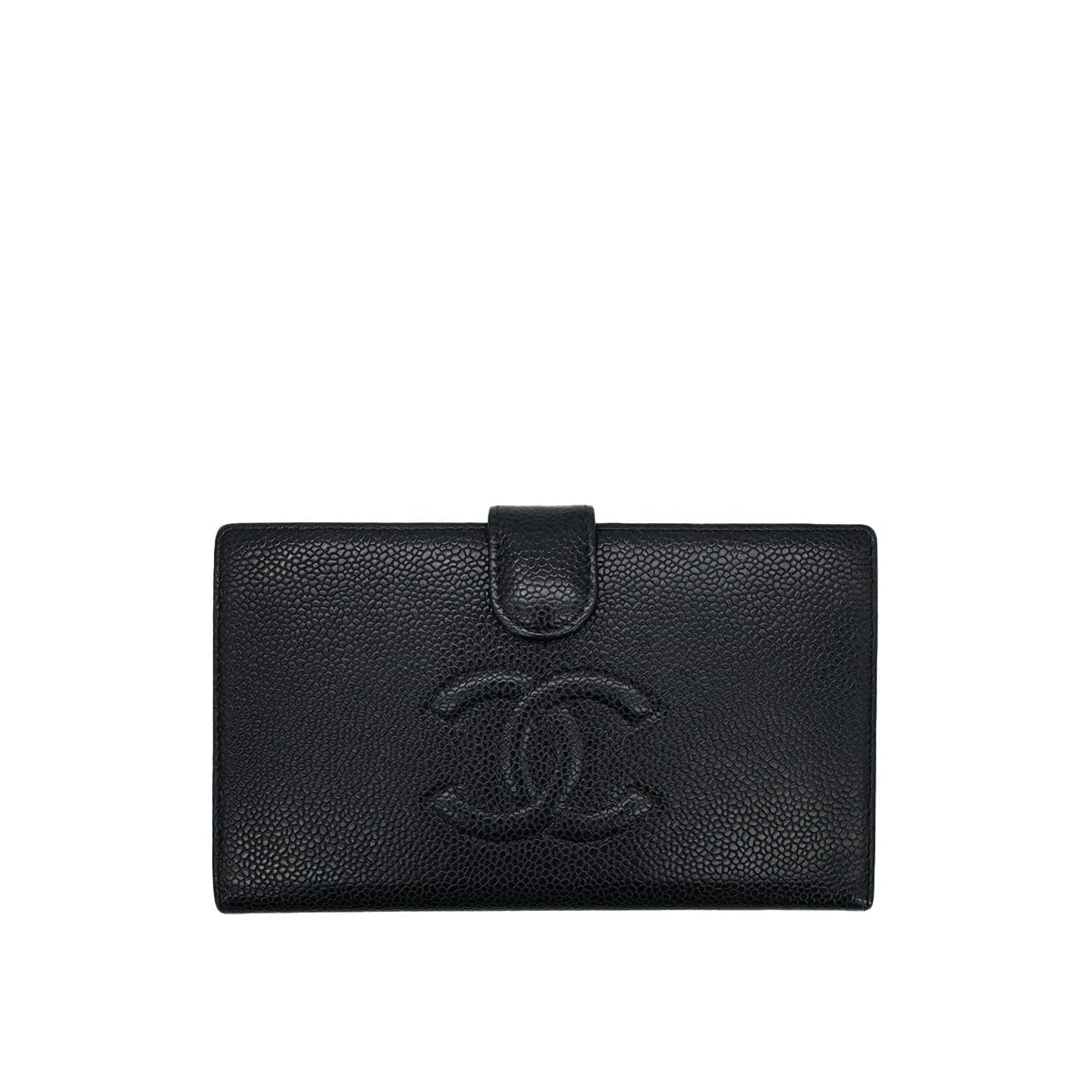 Luxury Promise Japan CHANEL VINTAGE BIFOLD LONG WALLET BLACK CAVIAR SKIN 90291245