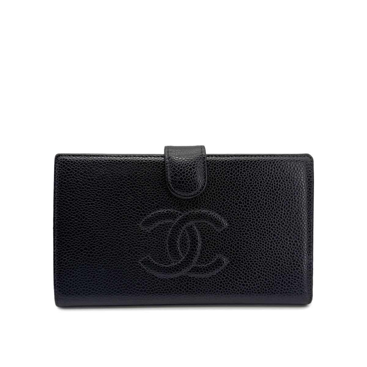 Luxury Promise Japan CHANEL VINTAGE BIFOLD LONG WALLET COCOMARK BLACK CAVIAR SKIN 90272491