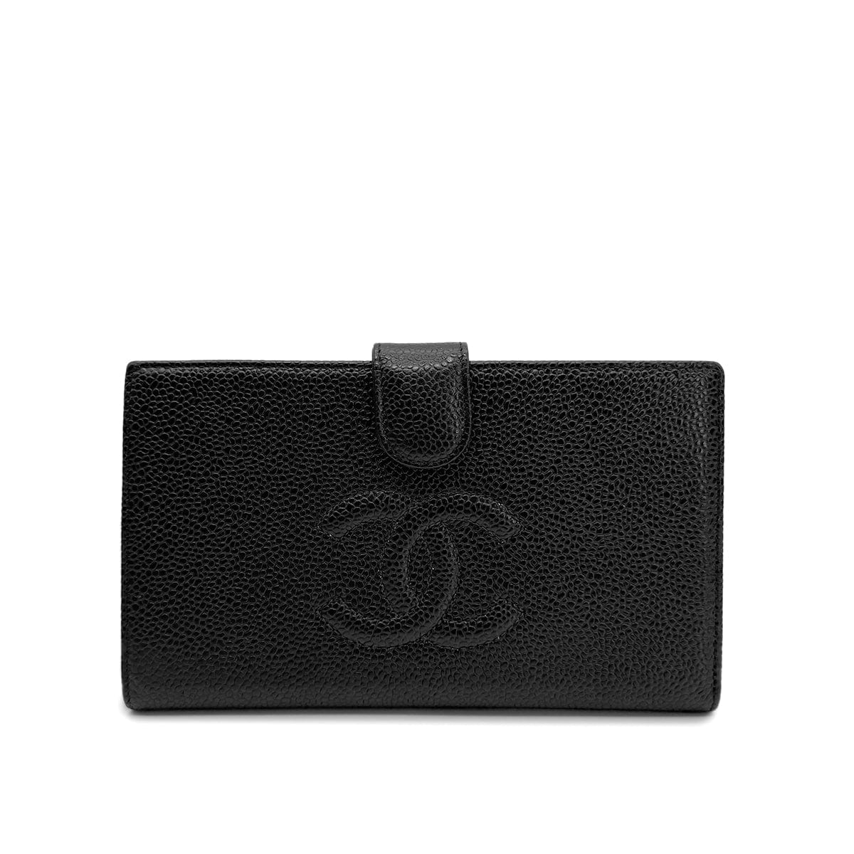 Luxury Promise Japan CHANEL VINTAGE BIFOLD LONG WALLET COCOMARK BLACK CAVIAR SKIN 90272520