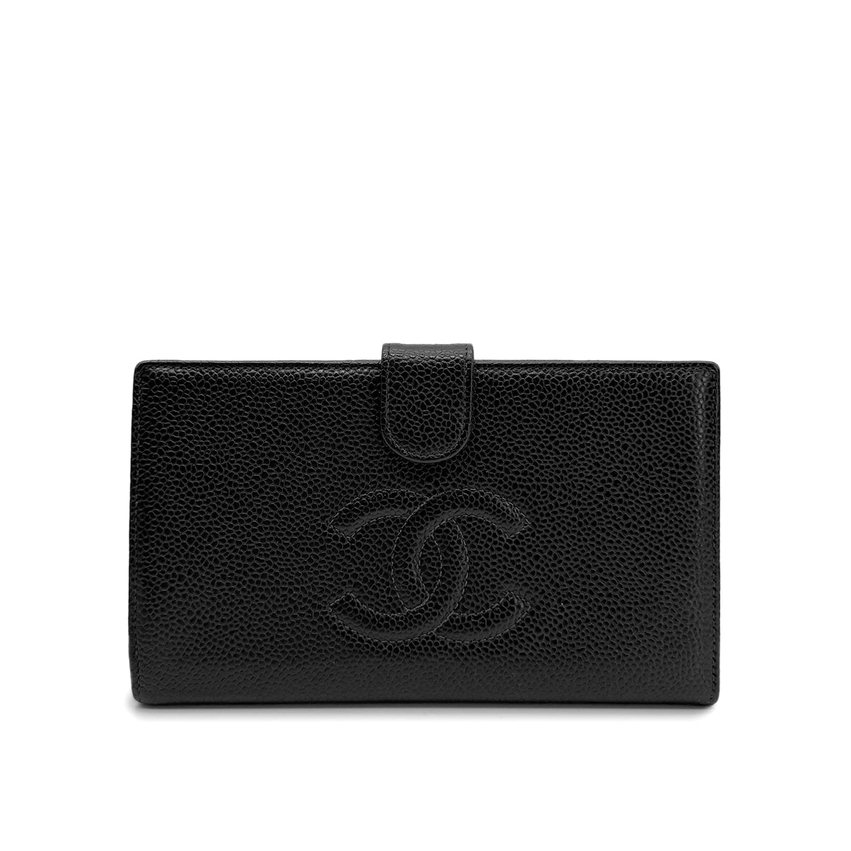 Luxury Promise Japan CHANEL VINTAGE BIFOLD LONG WALLET COCOMARK BLACK CAVIAR SKIN 90272521