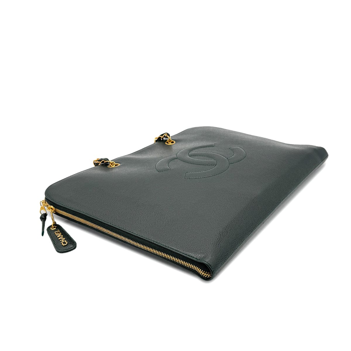 Luxury Promise Japan CHANEL VINTAGE BIG COCO CHAIN TOTE BAG GREEN CAVIAR SKIN 90294187