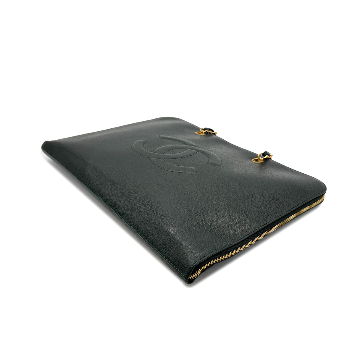 Luxury Promise Japan CHANEL VINTAGE BIG COCO CHAIN TOTE BAG GREEN CAVIAR SKIN 90294187