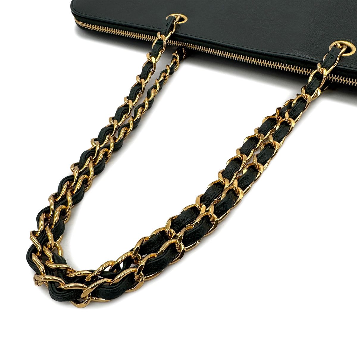 Luxury Promise Japan CHANEL VINTAGE BIG COCO CHAIN TOTE BAG GREEN CAVIAR SKIN 90294187