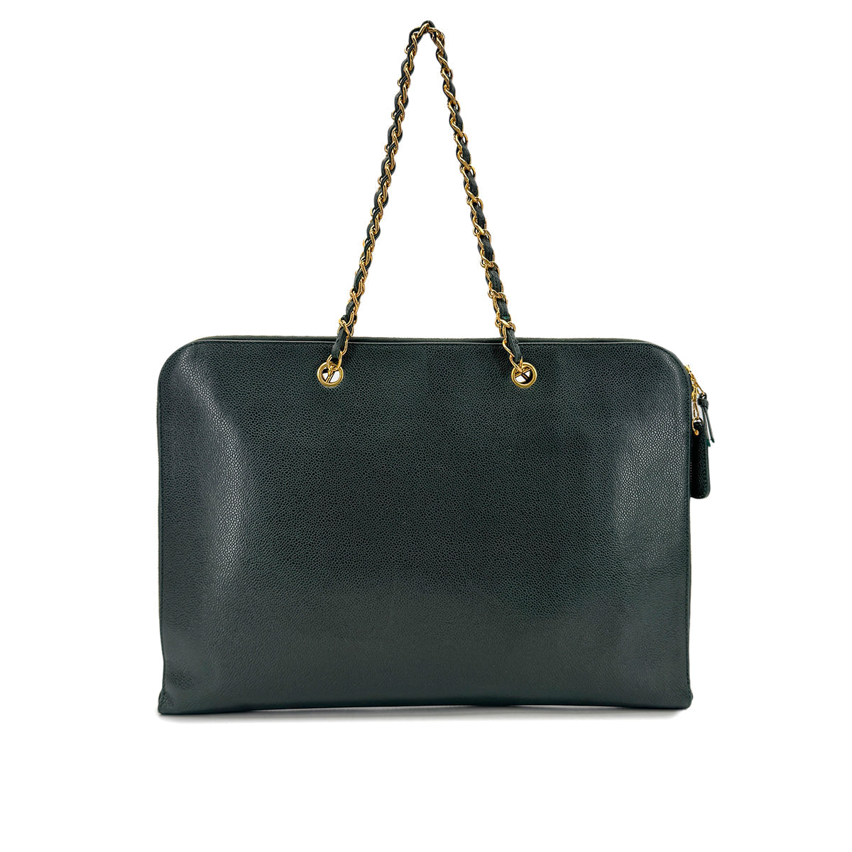 Luxury Promise Japan CHANEL VINTAGE BIG COCO CHAIN TOTE BAG GREEN CAVIAR SKIN 90294187