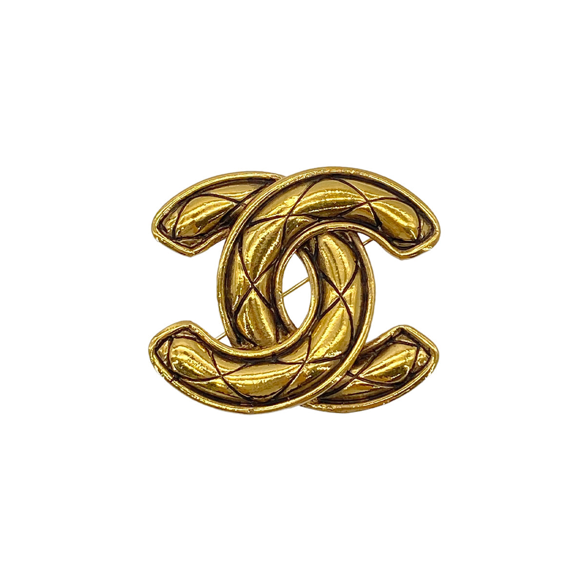 Luxury Promise Japan CHANEL VINTAGE BIG COCO MARK BROOCH MATELASSE GOLD ACCESSORY 90291248