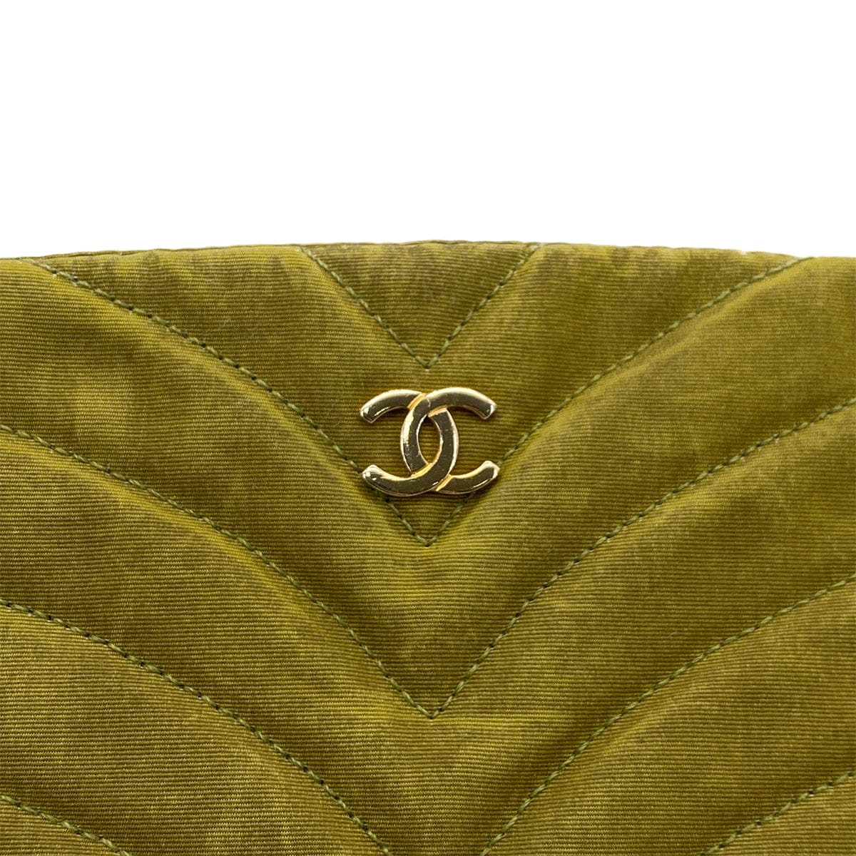 Luxury Promise Japan CHANEL VINTAGE BIJOU CHAIN SHOULDER BAG KAHKI CANVAS 90301698