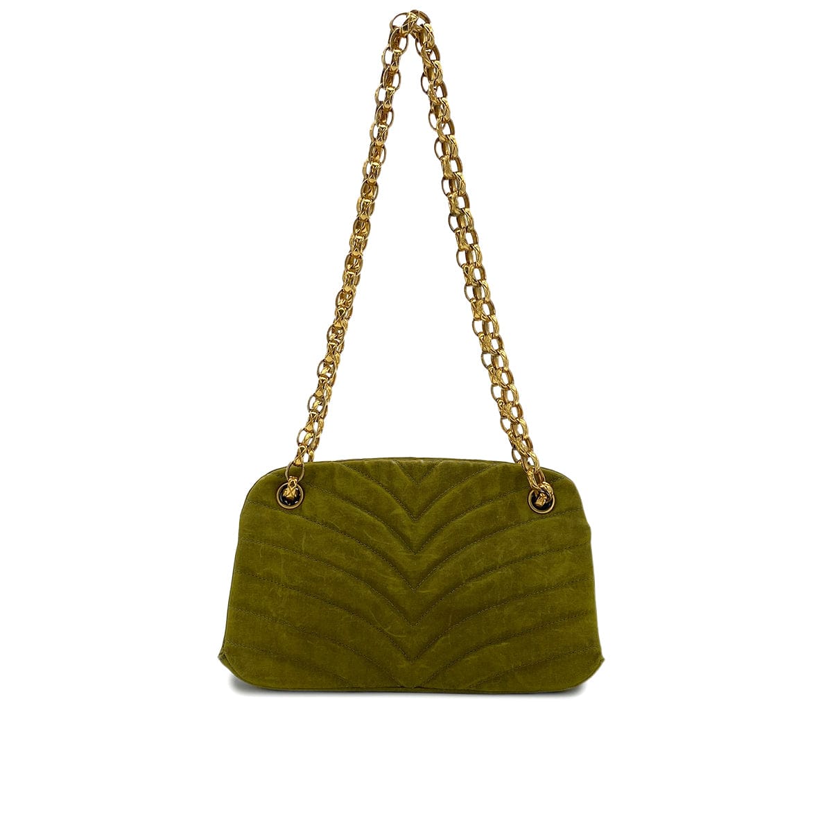 Luxury Promise Japan CHANEL VINTAGE BIJOU CHAIN SHOULDER BAG KAHKI CANVAS 90301698