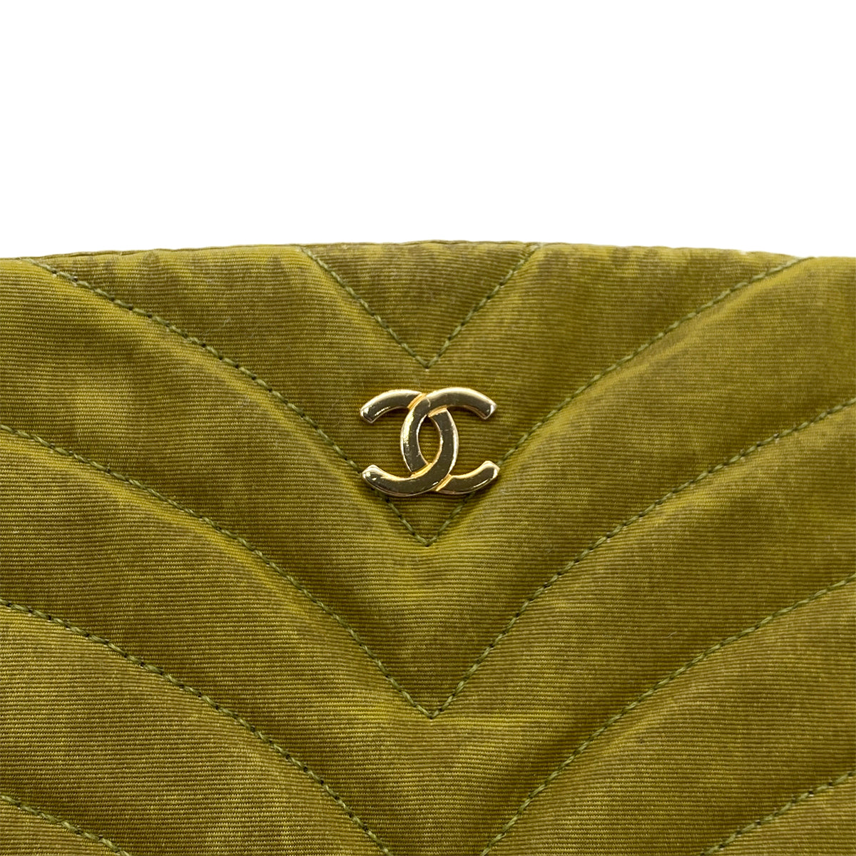 Luxury Promise Japan CHANEL VINTAGE BIJOU CHAIN SHOULDER BAG KAHKI CANVAS 90301698