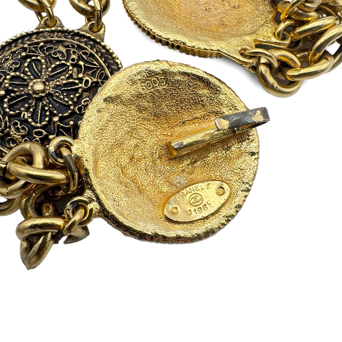 Luxury Promise Japan CHANEL VINTAGE CHAIN BELT COCOMARK FLOWER MEDALLION ACCESSORY 90271851