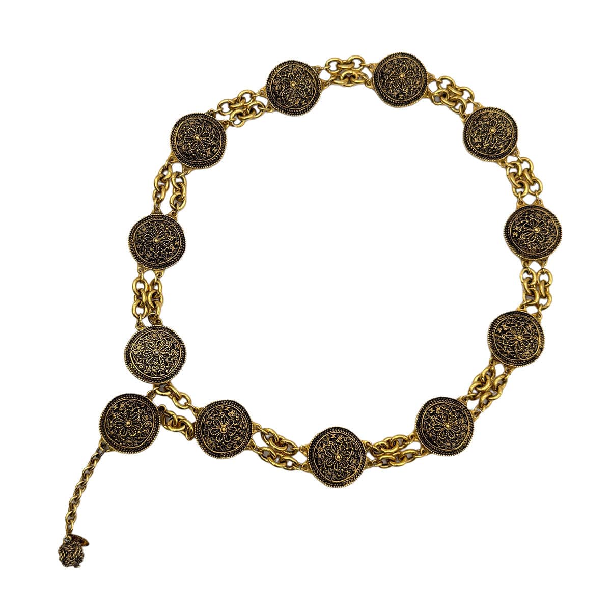 Luxury Promise Japan CHANEL VINTAGE CHAIN BELT COCOMARK FLOWER MEDALLION ACCESSORY 90271851