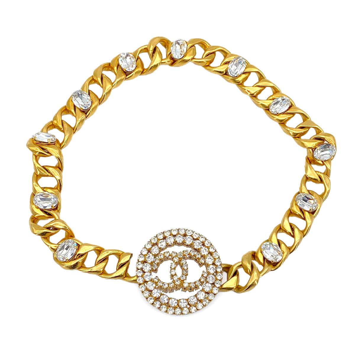 Luxury Promise Japan CHANEL VINTAGE CHAIN BELT COCOMARK RHINESTONE ACCESSORY 95P 90271284