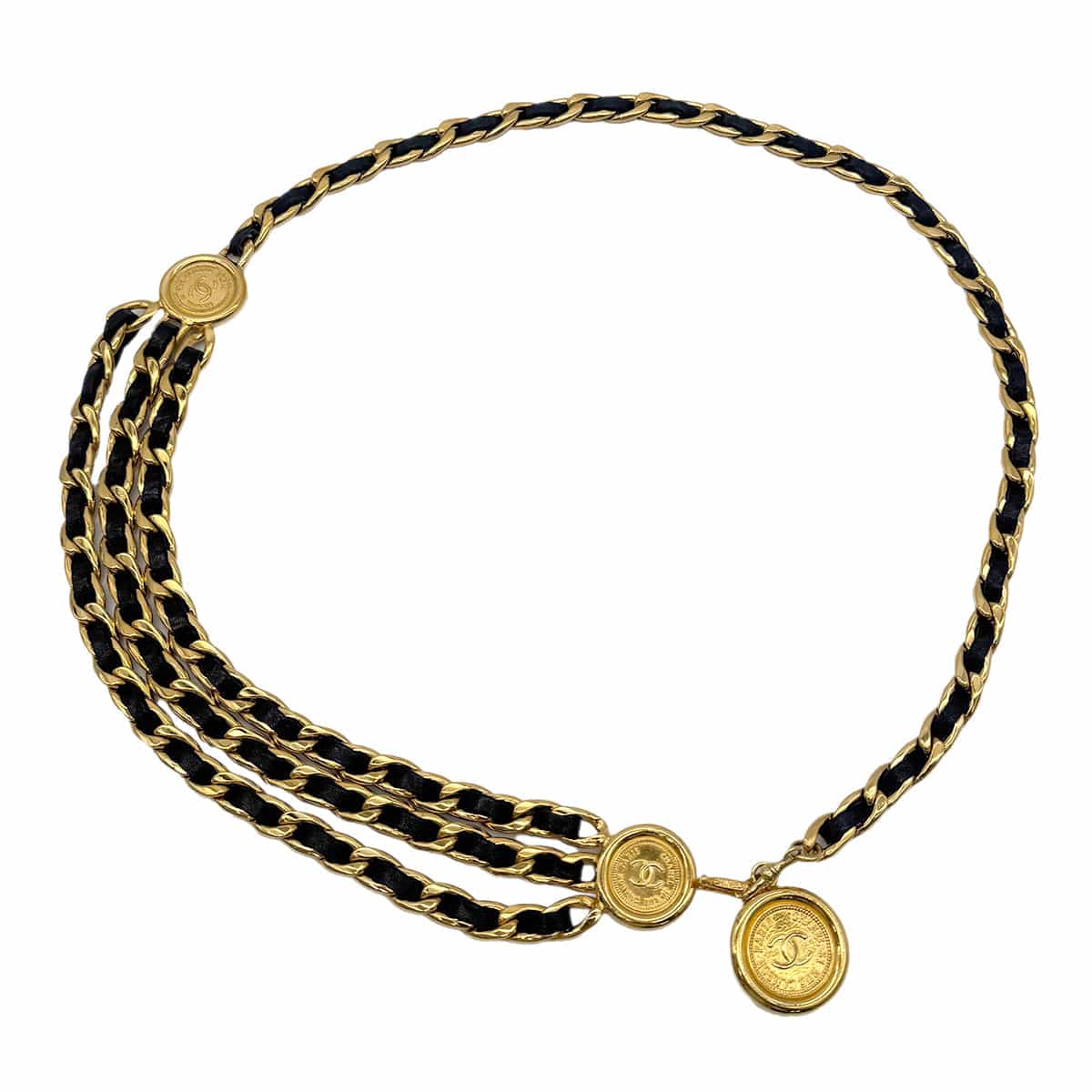 Luxury Promise Japan CHANEL VINTAGE CHAIN BELT LEATHER COCOMARK ACCESSORY 90301117