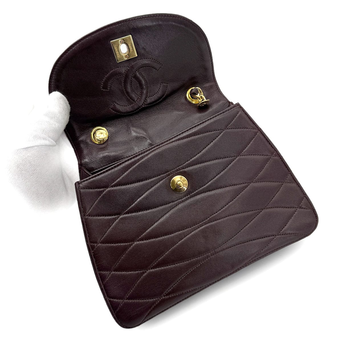 Luxury Promise Japan CHANEL VINTAGE CHAIN SHOULDER BAG BROWN LAMB SKIN 90269102