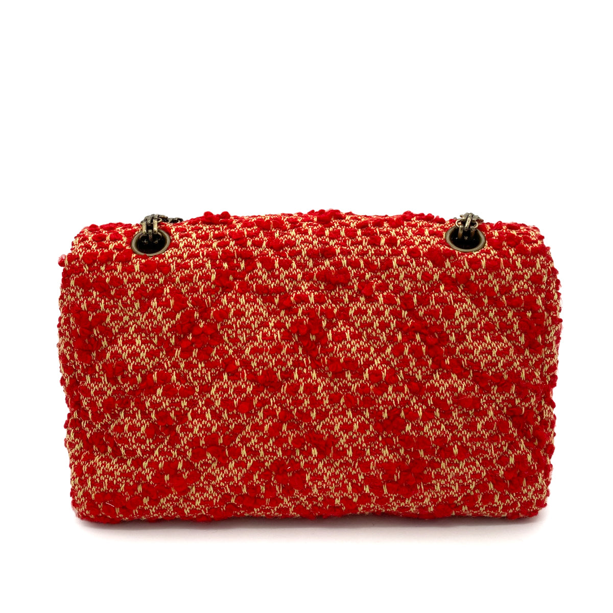Luxury Promise Japan CHANEL VINTAGE CHAIN SHOULDER BAG RED TWEED 90263082