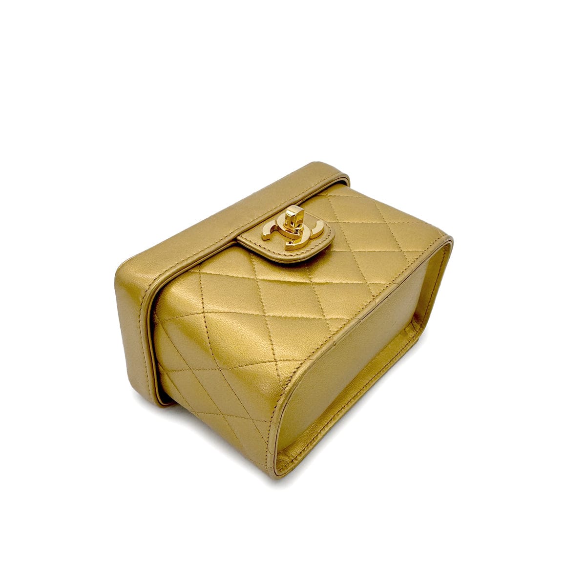 Luxury Promise Japan CHANEL VINTAGE CHAIN SHOULDER VANITY BAG GOLD LAMB SKIN 90293506