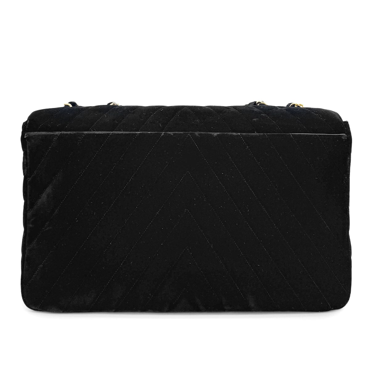 Luxury Promise Japan CHANEL VINTAGE CHEVRON CHAIN SHOULDER BAG BLACK VELOR 90280645