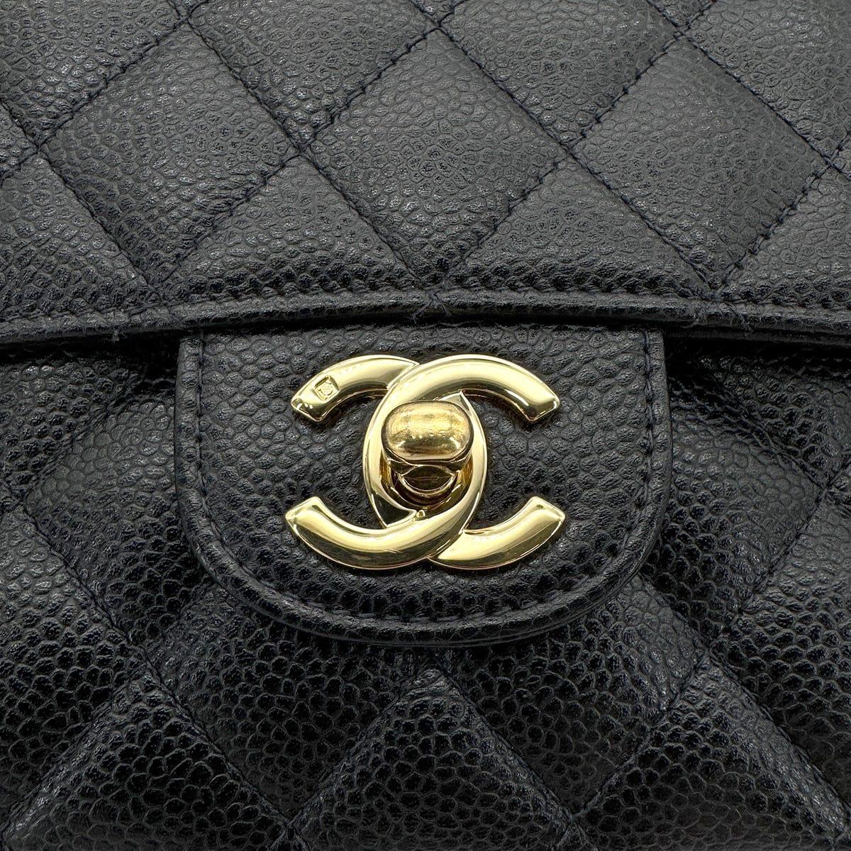 Luxury Promise Japan CHANEL VINTAGE CLASSIC FLAP MEDIUM CHAIN SHOULDER BAG BLACK CAVIAR SKIN 90266425