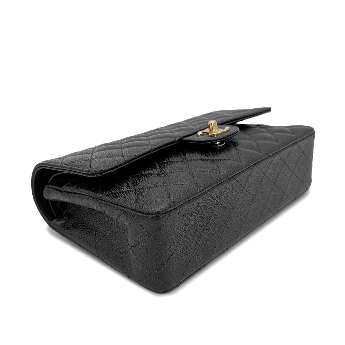 Luxury Promise Japan CHANEL VINTAGE CLASSIC FLAP MEDIUM CHAIN SHOULDER BAG BLACK CAVIAR SKIN 90266425