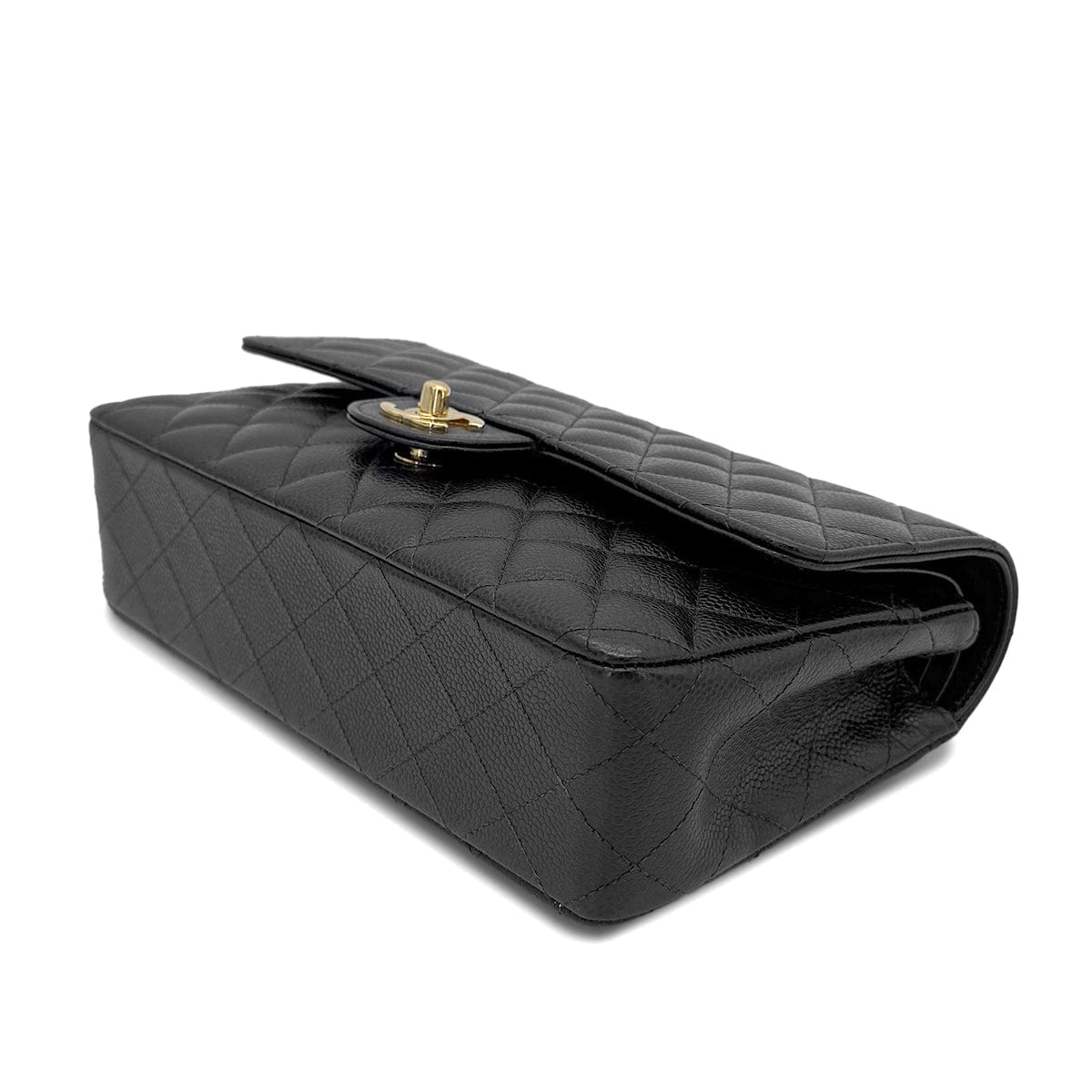 Luxury Promise Japan CHANEL VINTAGE CLASSIC FLAP MEDIUM CHAIN SHOULDER BAG BLACK CAVIAR SKIN 90266425