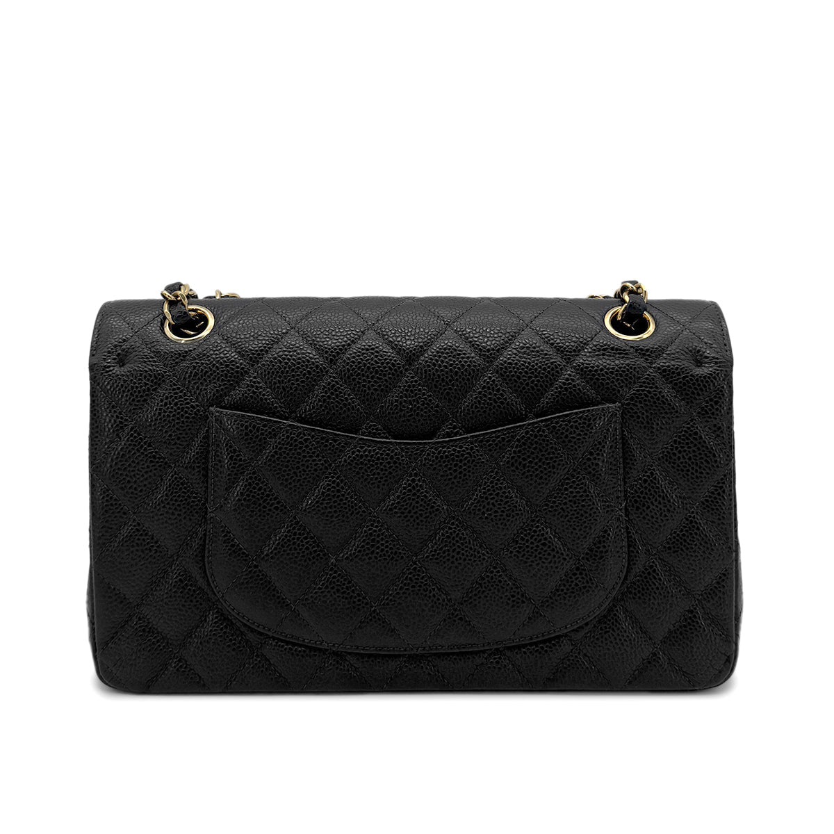 Luxury Promise Japan CHANEL VINTAGE CLASSIC FLAP MEDIUM CHAIN SHOULDER BAG BLACK CAVIAR SKIN 90270851