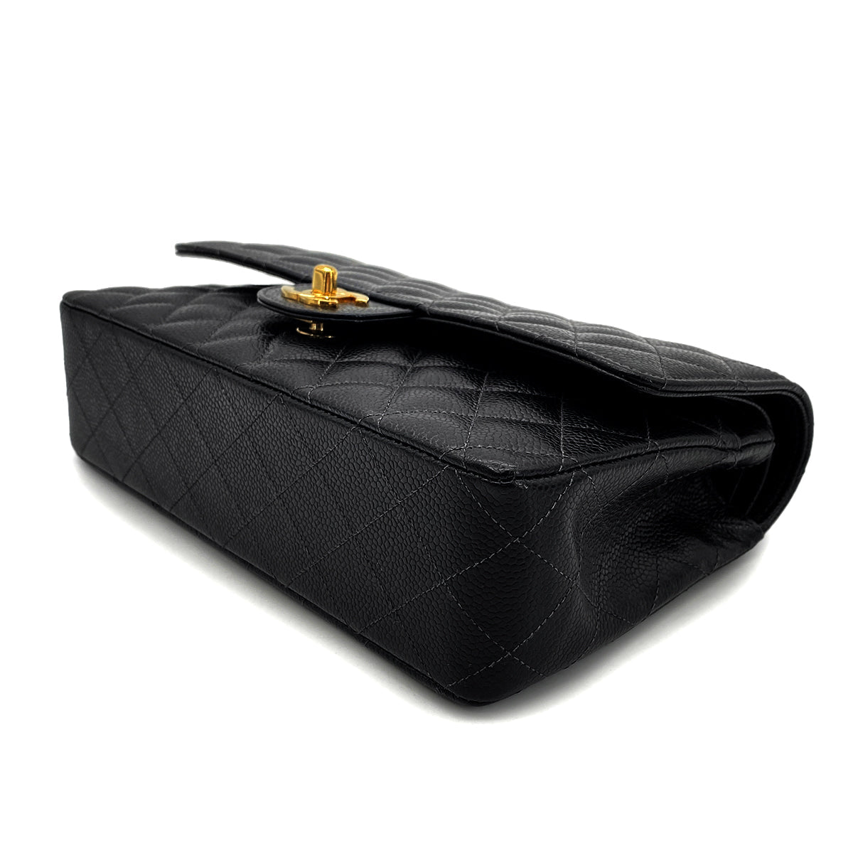 Luxury Promise Japan CHANEL VINTAGE CLASSIC FLAP MEDIUM CHAIN SHOULDER BAG BLACK CAVIAR SKIN 90270866