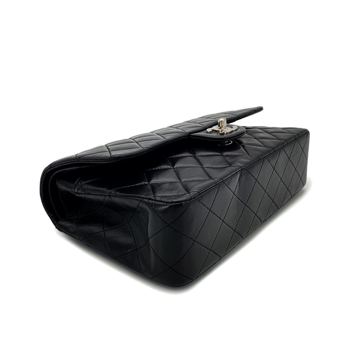 Luxury Promise Japan CHANEL VINTAGE CLASSIC FLAP MEDIUM CHAIN SHOULDER BAG BLACK LAMB SKIN 90268898