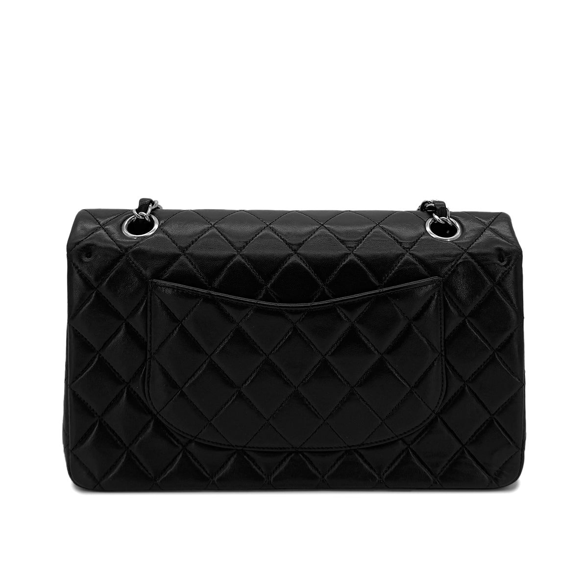 Luxury Promise Japan CHANEL VINTAGE CLASSIC FLAP MEDIUM CHAIN SHOULDER BAG BLACK LAMB SKIN 90287222
