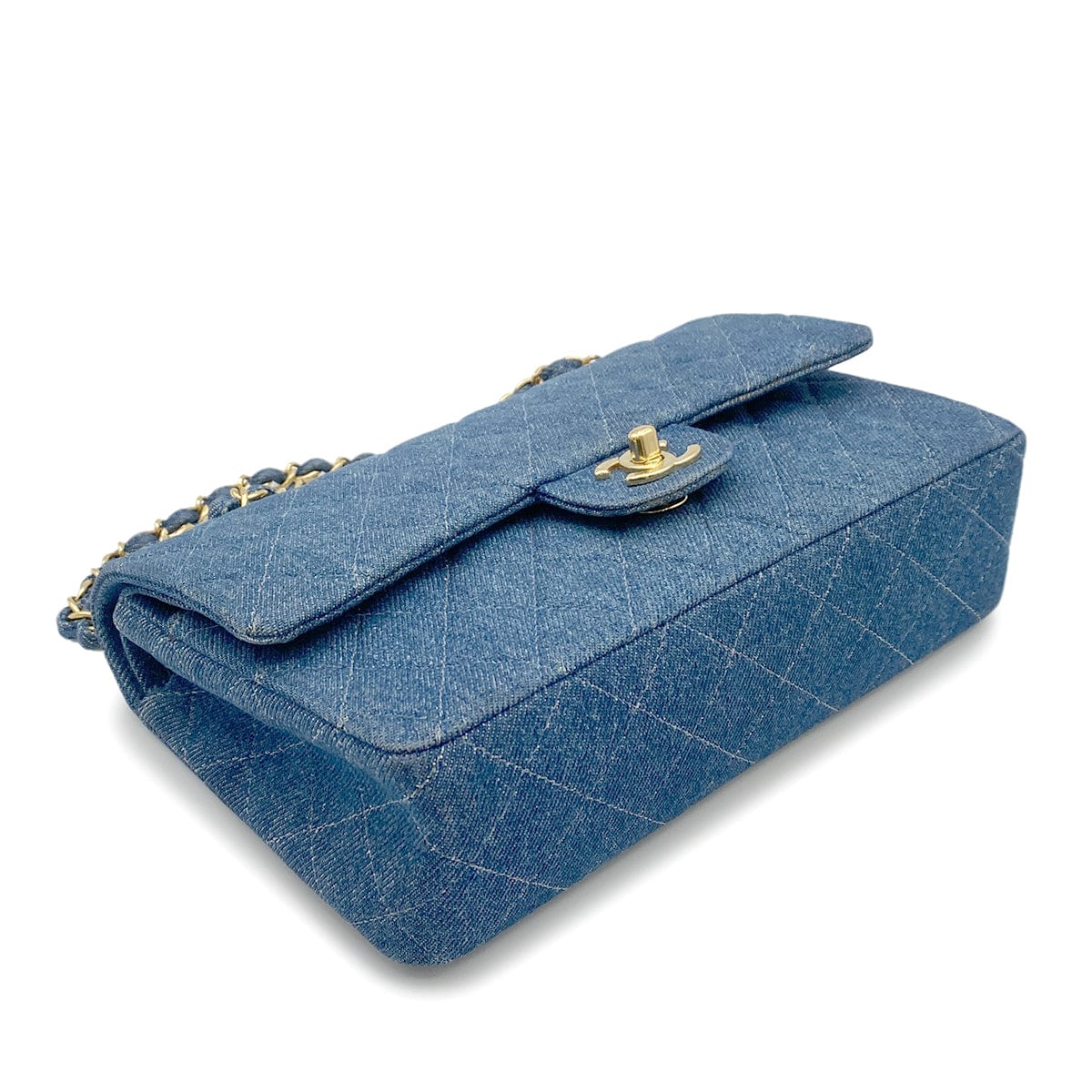 Luxury Promise Japan CHANEL VINTAGE CLASSIC FLAP MEDIUM CHAIN SHOULDER BAG BLUE DENIM 90265411