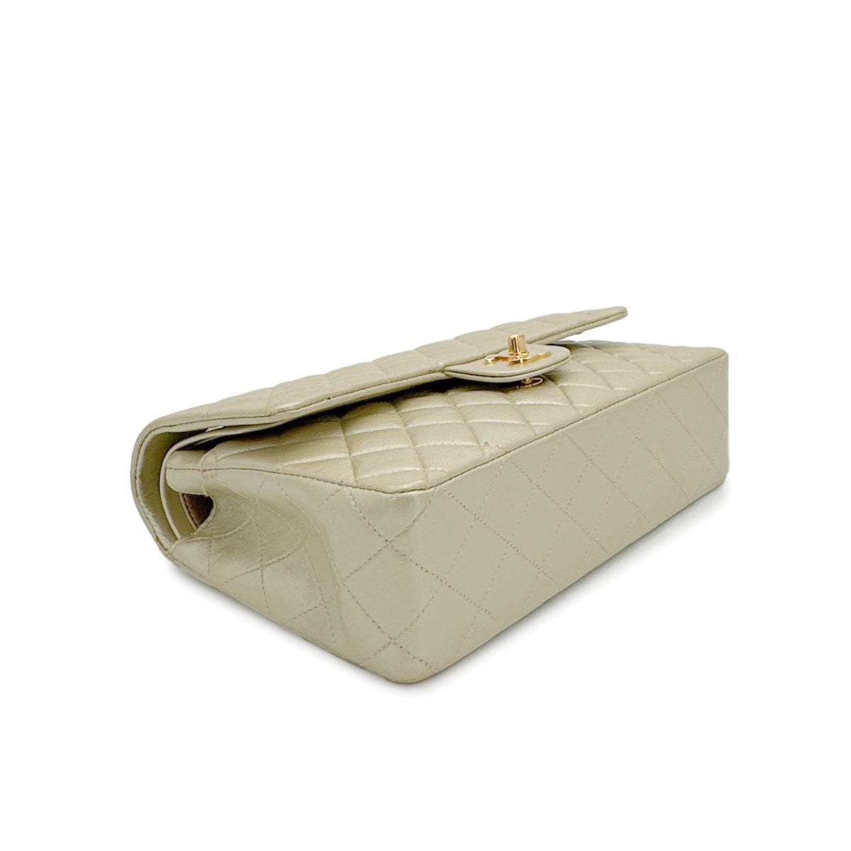 Luxury Promise Japan CHANEL VINTAGE CLASSIC FLAP MEDIUM CHAIN SHOULDER BAG CHAMPAGNE GOLD LAMB SKIN 90308265