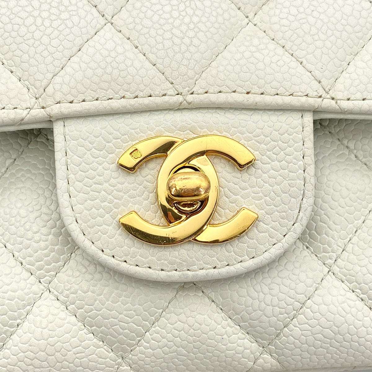 Luxury Promise Japan CHANEL VINTAGE CLASSIC FLAP MEDIUM CHAIN SHOULDER BAG LIGHT BLUE CAVIAR SKIN 90261587