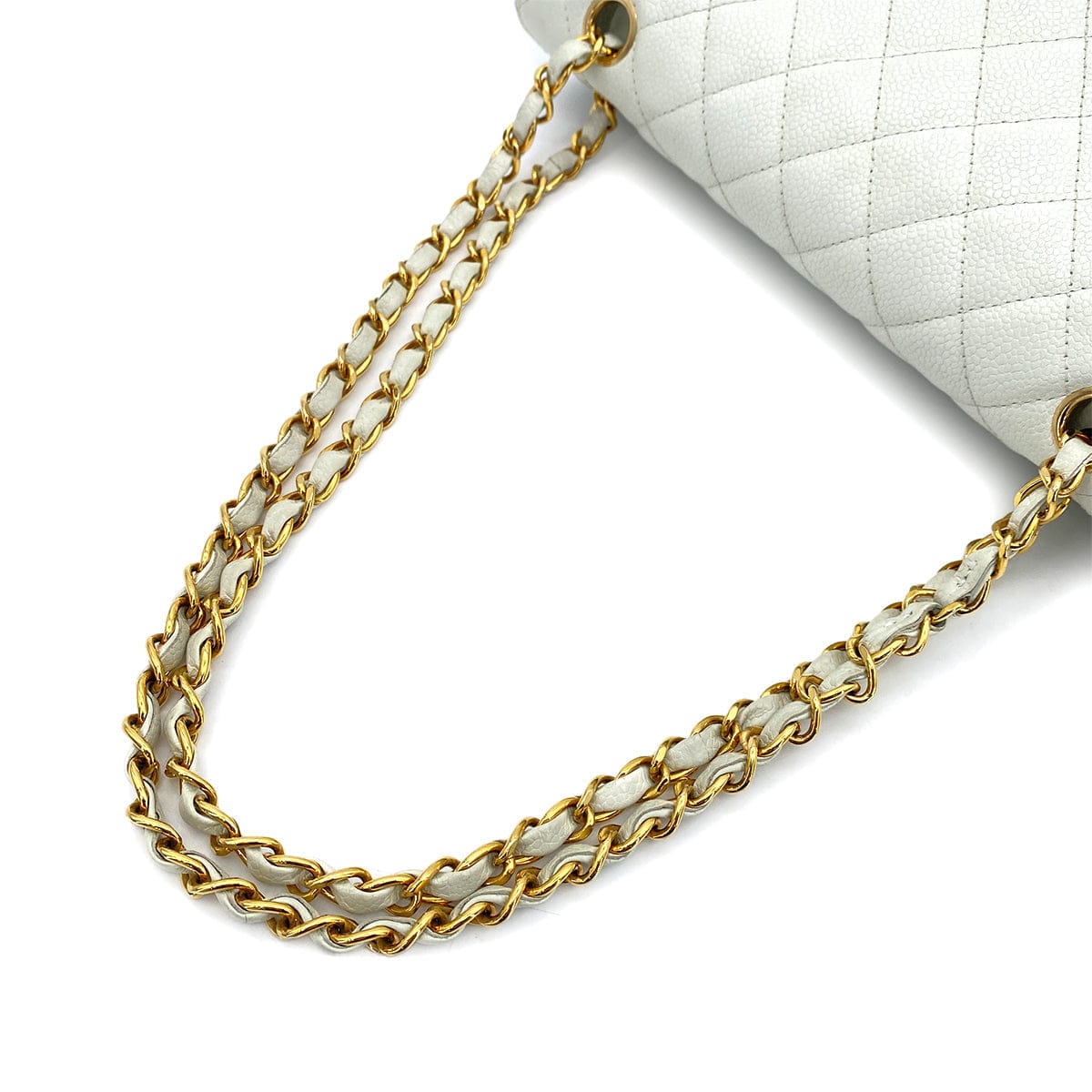 Luxury Promise Japan CHANEL VINTAGE CLASSIC FLAP MEDIUM CHAIN SHOULDER BAG LIGHT BLUE CAVIAR SKIN 90261587
