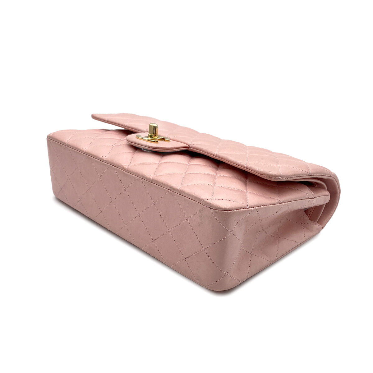 Luxury Promise Japan CHANEL VINTAGE CLASSIC FLAP MEDIUM CHAIN SHOULDER BAG PINK LAMB SKIN 90219906