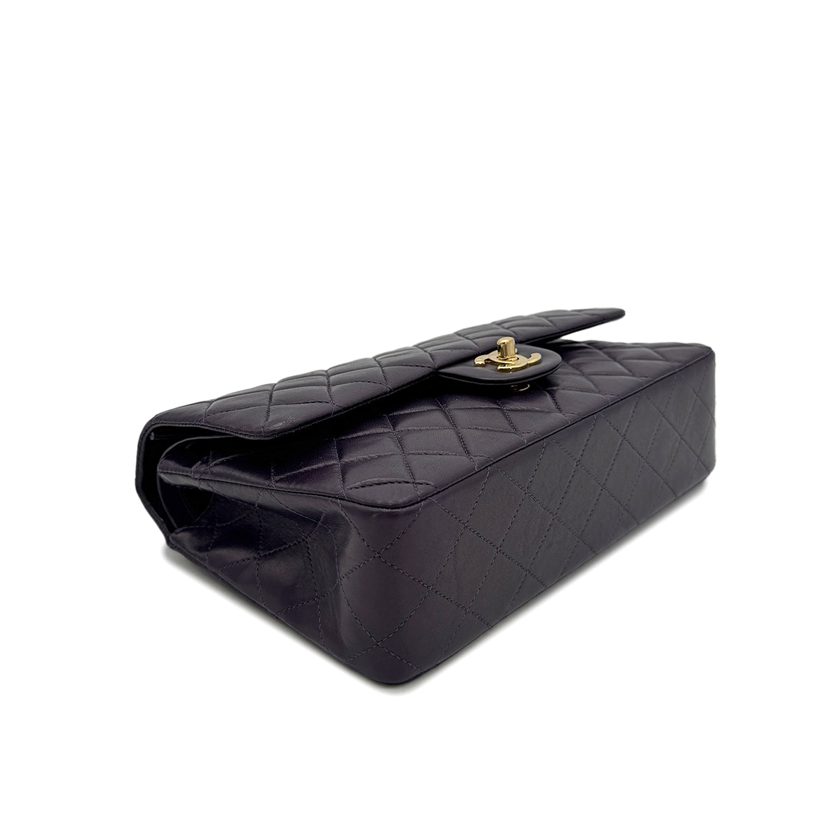 Luxury Promise Japan CHANEL VINTAGE CLASSIC FLAP MEDIUM CHAIN SHOULDER BAG PURPLE LAMB SKIN 90294197